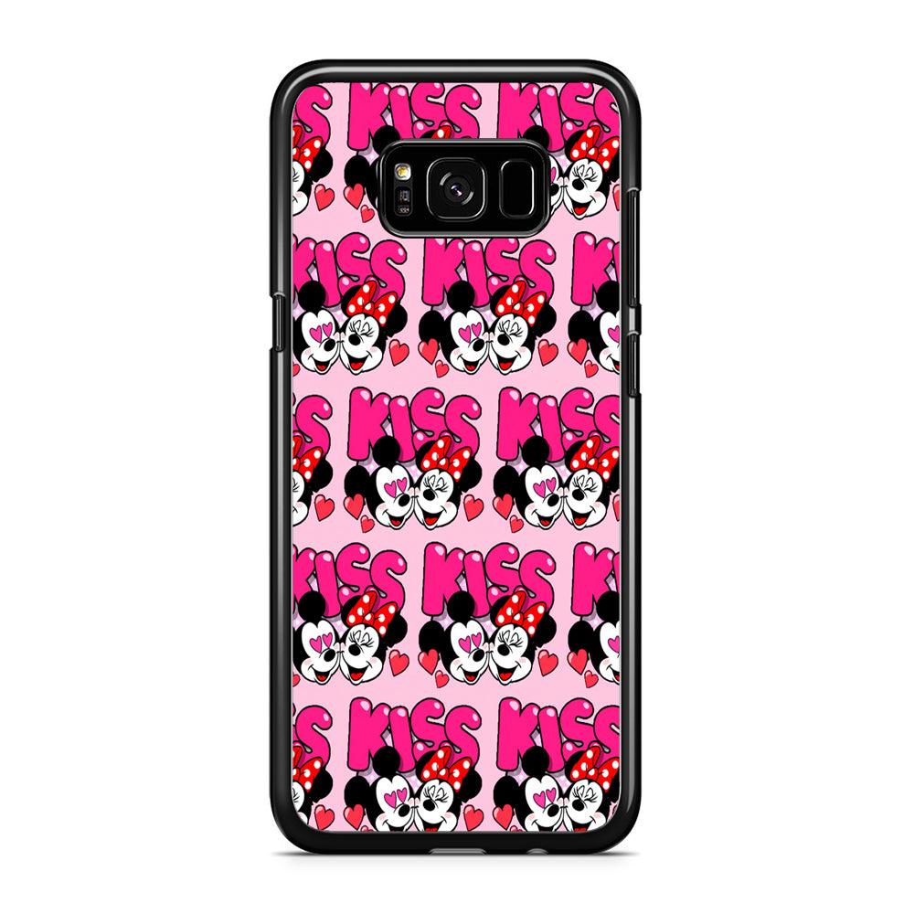 Girly Kiss Mickey Mouse Couple Samsung Galaxy S8 Case-Rubber / Black (2D Case)-Xtracase