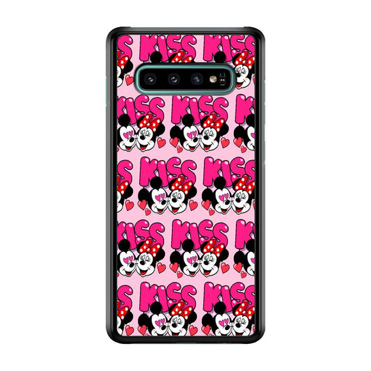 Girly Kiss Mickey Mouse Couple Samsung Galaxy S10 Plus Case-Plastic / Full Wrap (3D Case)-Xtracase