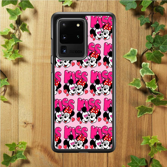 Girly Kiss Mickey Mouse Couple Samsung Galaxy S20 Ultra Case-Plastic / Full Wrap (3D Case)-Xtracase