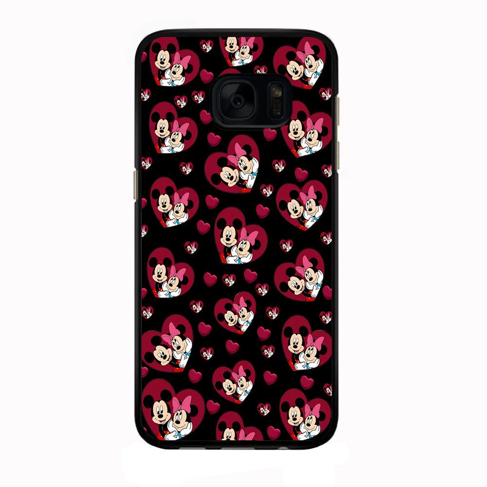 Girly Mickey Mouse Couple Samsung Galaxy S7 Edge Case-Rubber / Black (2D Case)-Xtracase