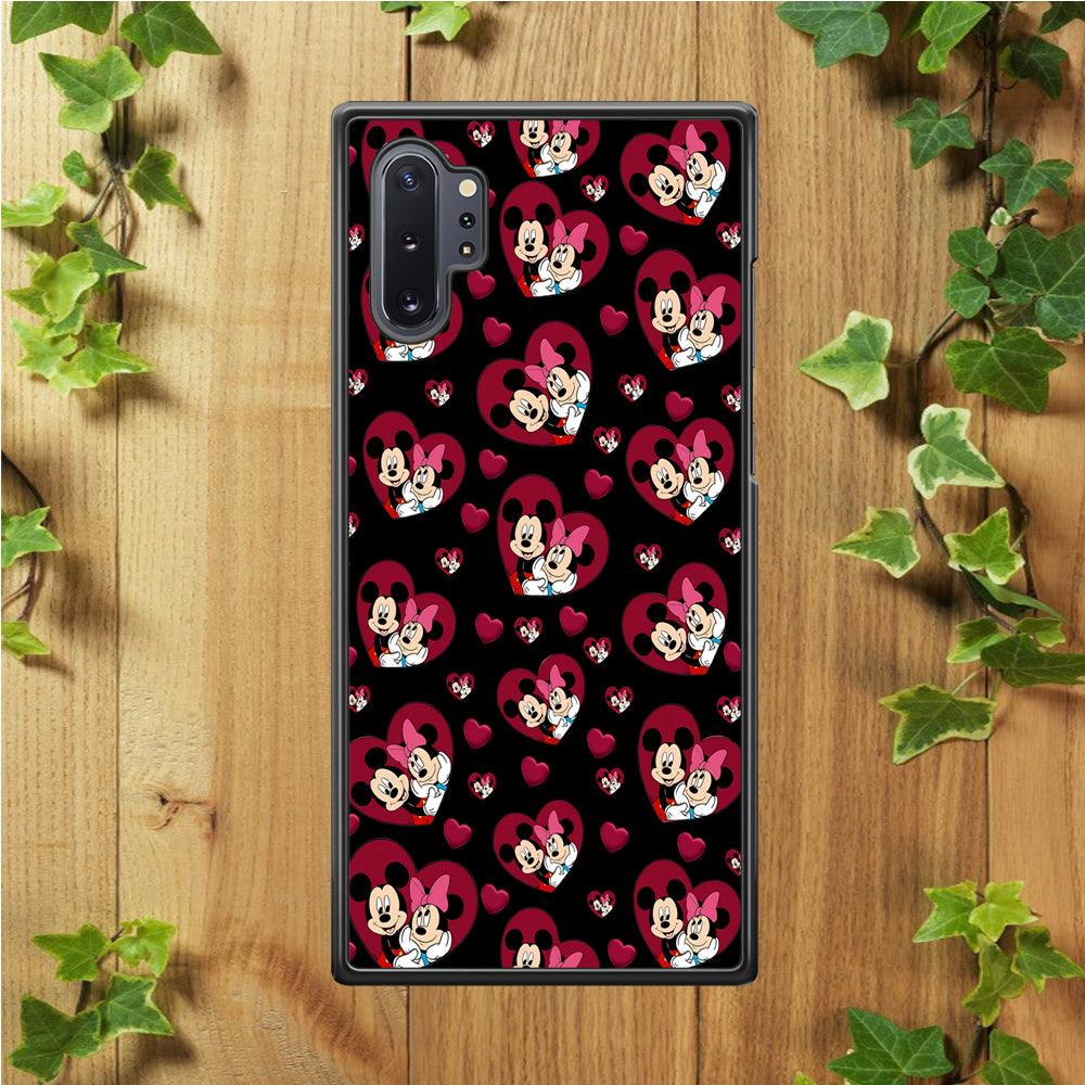 Girly Mickey Mouse Couple Samsung Galaxy Note 10 Plus Case-Rubber / White (2D Case)-Xtracase