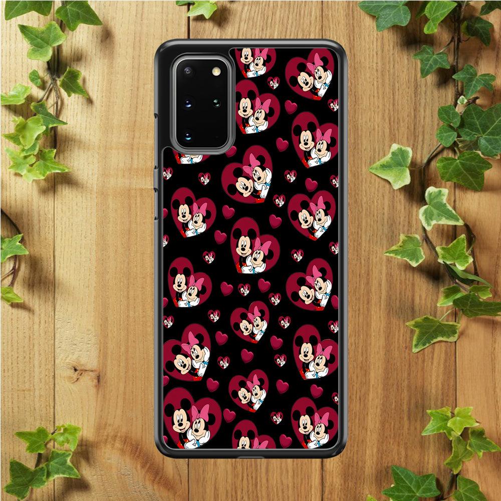 Girly Mickey Mouse Couple Samsung Galaxy S20 Plus Case-Rubber / White (2D Case)-Xtracase