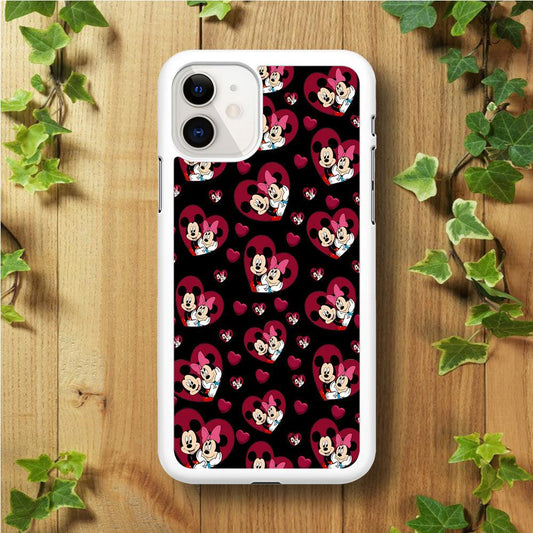 Girly Mickey Mouse Couple iPhone 11 Case-Rubber / White (2D Case)-Xtracase