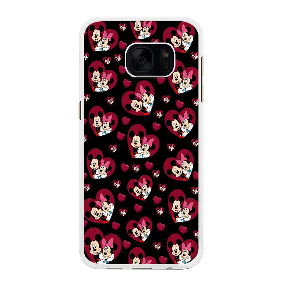 Girly Mickey Mouse Couple Samsung Galaxy S7 Edge Case-Rubber / White (2D Case)-Xtracase
