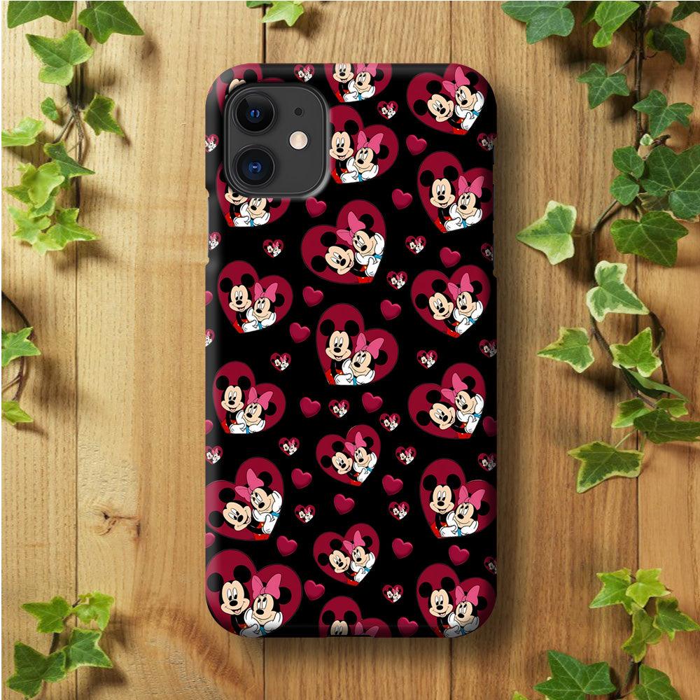 Girly Mickey Mouse Couple iPhone 11 Case-Plastic / Full Wrap (3D Case)-Xtracase