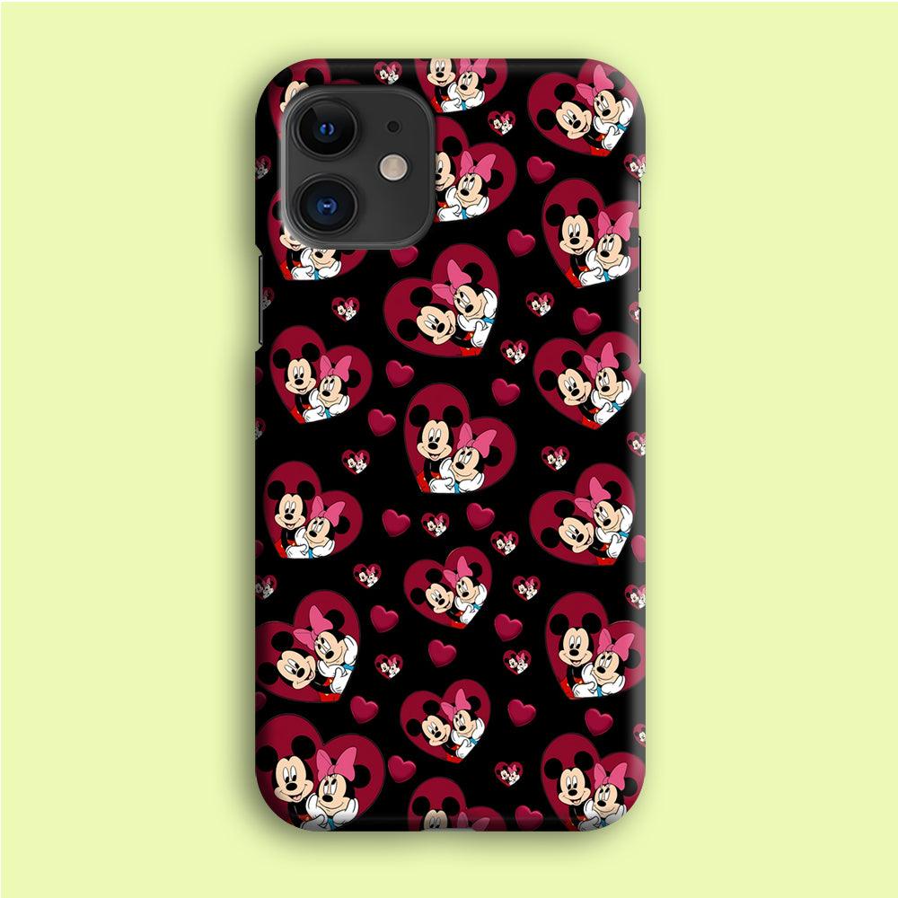 Girly Mickey Mouse Couple iPhone 12 Mini Case-Plastic / Full Wrap (3D Case)-Xtracase