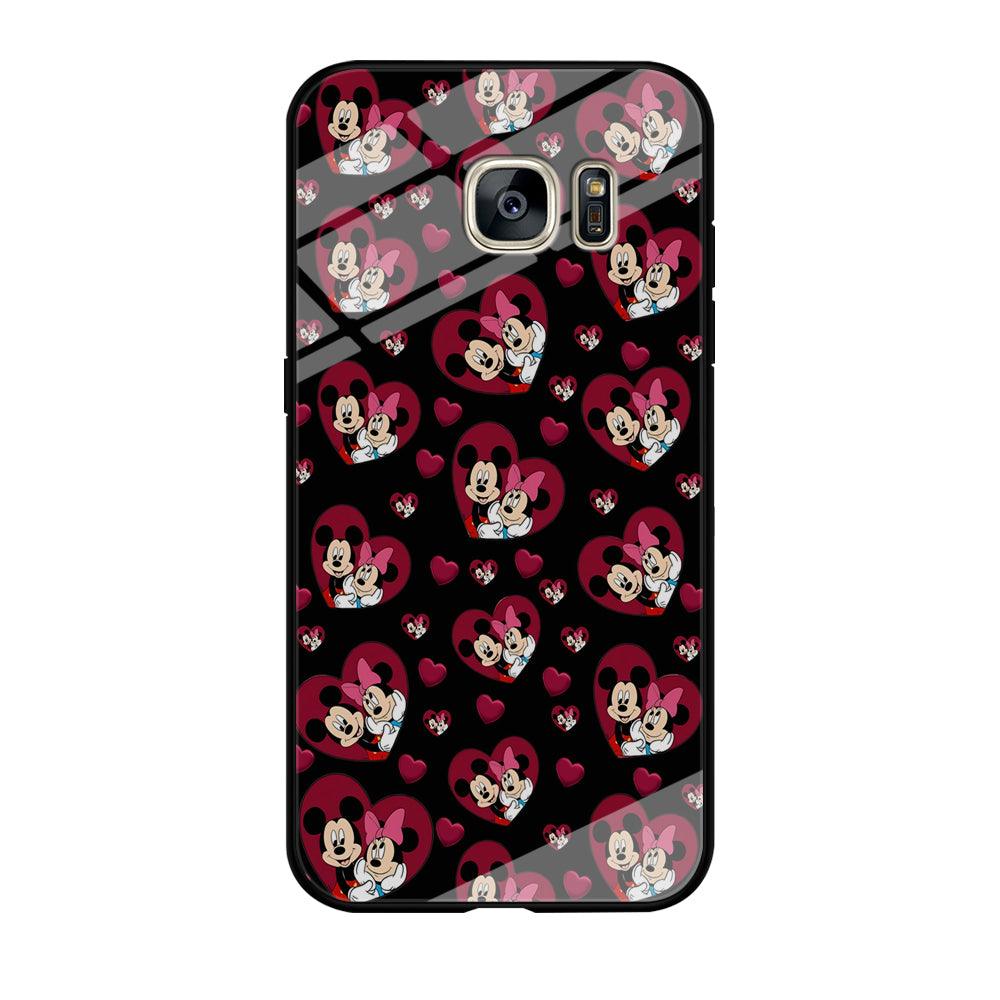 Girly Mickey Mouse Couple Samsung Galaxy S7 Edge Case-Tempered Glass Case-Xtracase