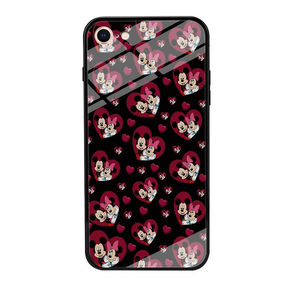Girly Mickey Mouse Couple iPhone 8 Case-Tempered Glass Case-Xtracase