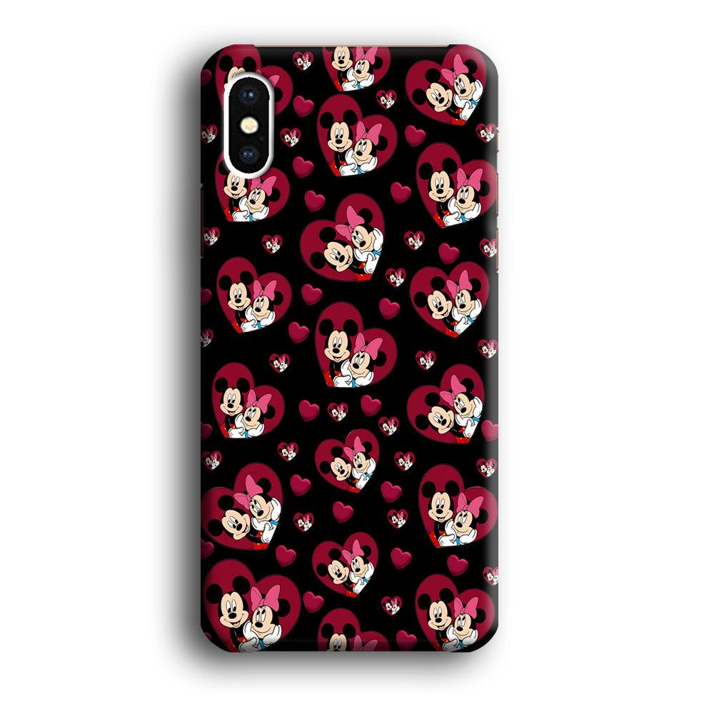 Girly Mickey Mouse Couple iPhone Xs Max Case-Plastic / Full Wrap (3D Case)-Xtracase