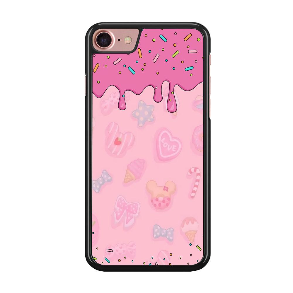 Girly Sweet Pink Cream iPhone 7 Case-Rubber / Black (2D Case)-Xtracase