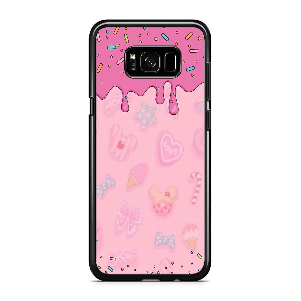 Girly Sweet Pink Cream Samsung Galaxy S8 Case-Rubber / Black (2D Case)-Xtracase