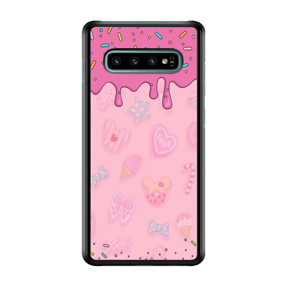 Girly Sweet Pink Cream Samsung Galaxy S10 Case-Plastic / Full Wrap (3D Case)-Xtracase