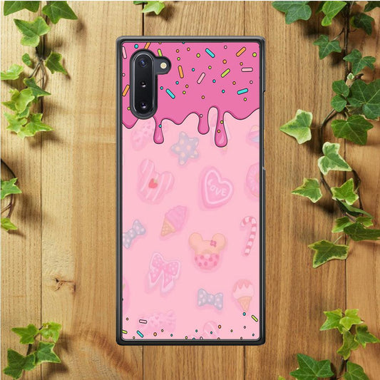 Girly Sweet Pink Cream Samsung Galaxy Note 10 Case-Rubber / Black (2D Case)-Xtracase