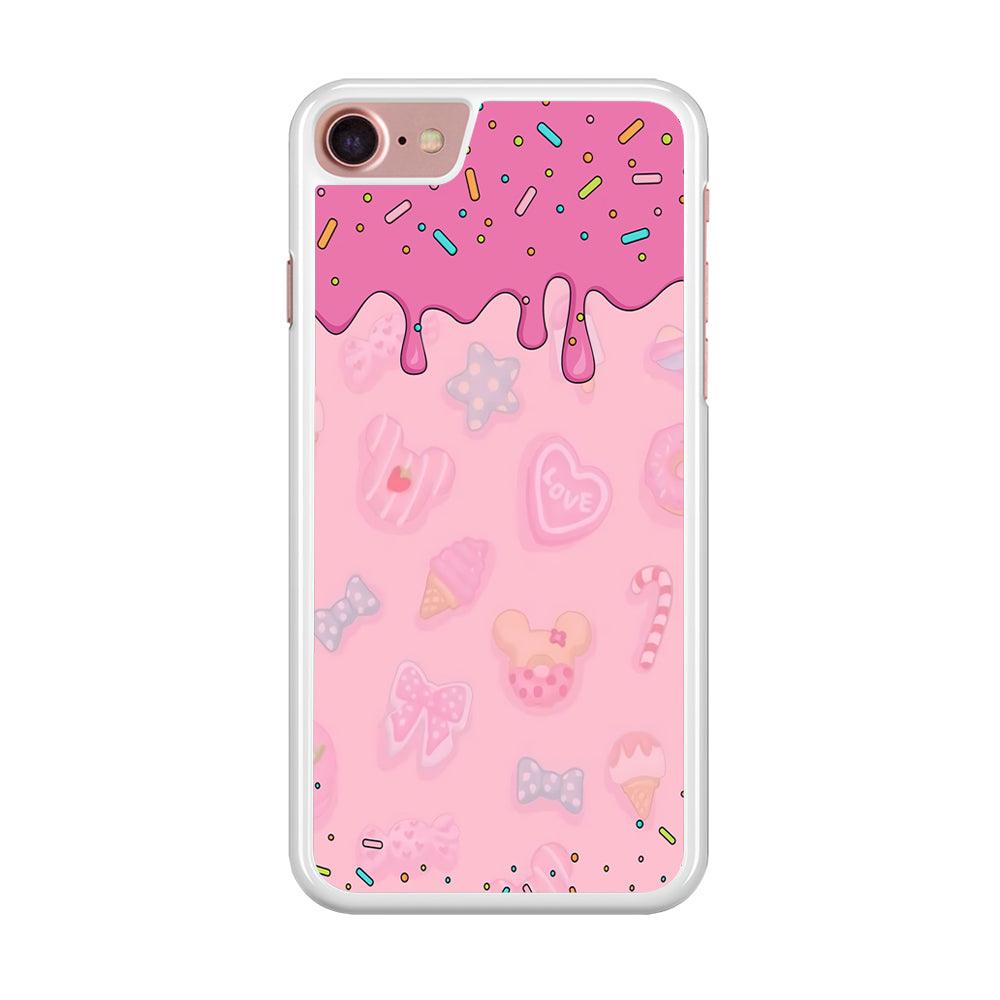 Girly Sweet Pink Cream iPhone 7 Case-Rubber / White (2D Case)-Xtracase