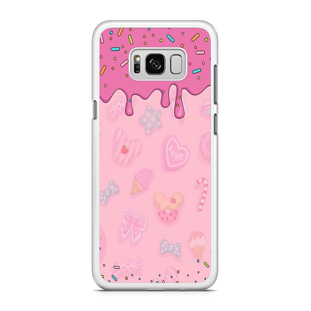 Girly Sweet Pink Cream Samsung Galaxy S8 Case-Rubber / White (2D Case)-Xtracase
