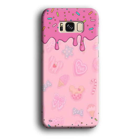 Girly Sweet Pink Cream Samsung Galaxy S8 Case-Plastic / Full Wrap (3D Case)-Xtracase