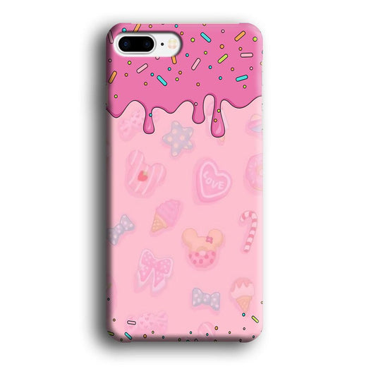 Girly Sweet Pink Cream iPhone 8 Plus Case-Plastic / Full Wrap (3D Case)-Xtracase
