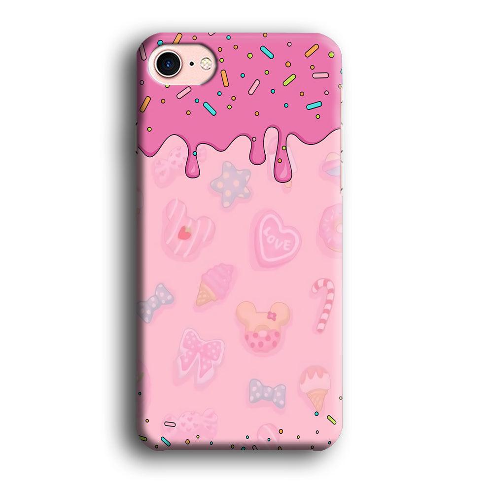 Girly Sweet Pink Cream iPhone 7 Case-Plastic / Full Wrap (3D Case)-Xtracase