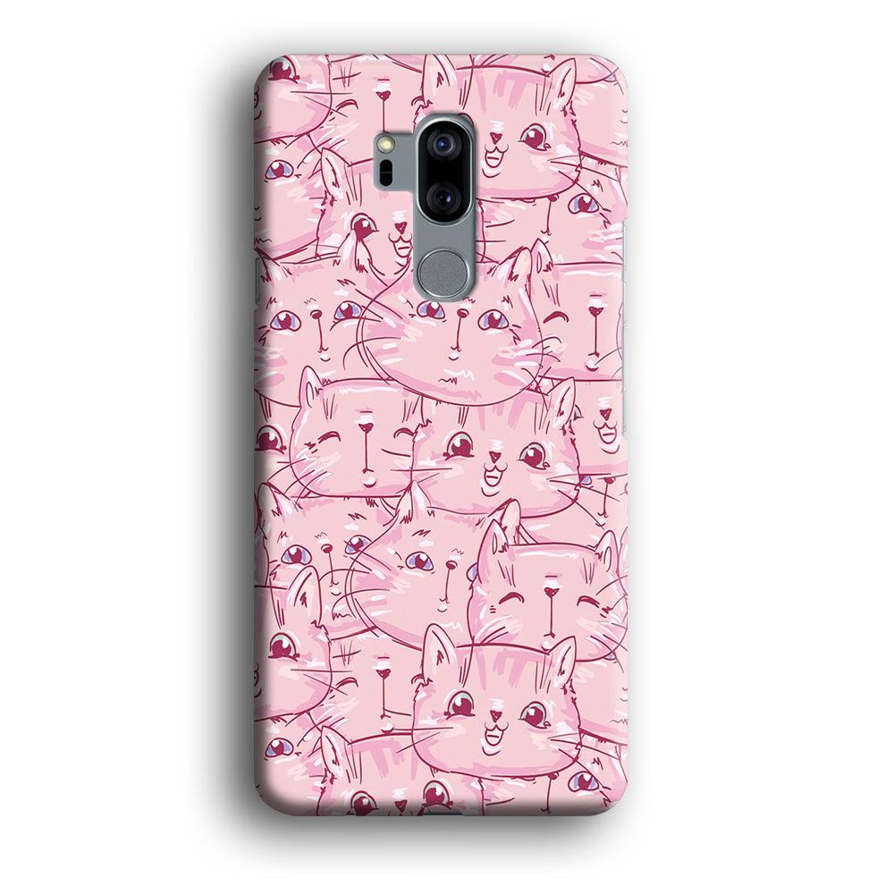 Girly Cute Face Cat LG G7 ThinQ 3D Case-Xtracase