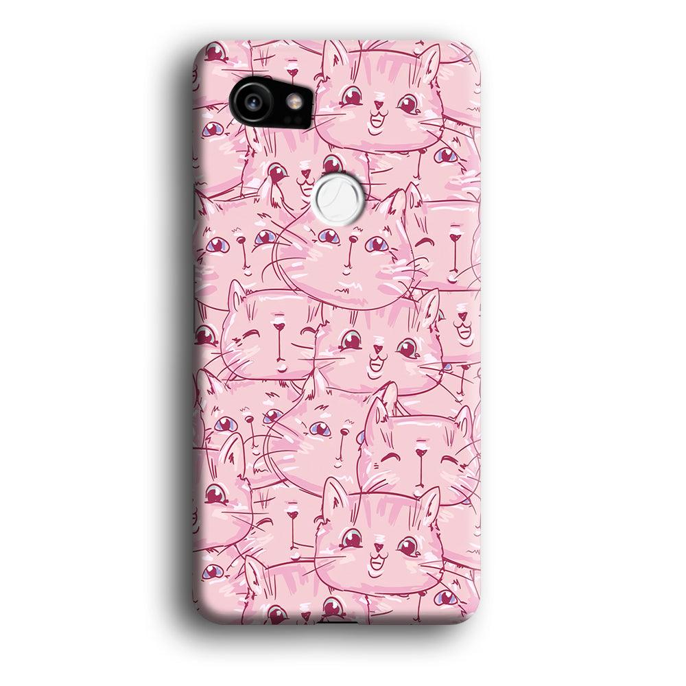 Girly Cute Face Cat Google Pixel 2 XL 3D Case-Xtracase