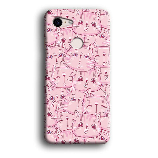 Girly Cute Face Cat Google Pixel 3 XL 3D Case-Xtracase