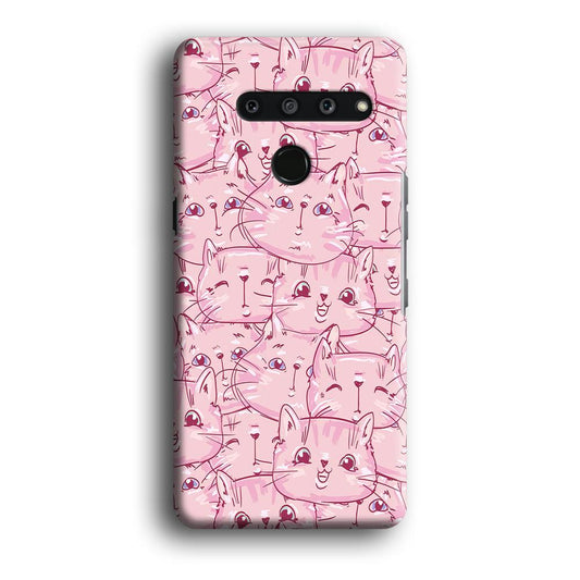 Girly Cute Face Cat LG V50 3D Case-Xtracase