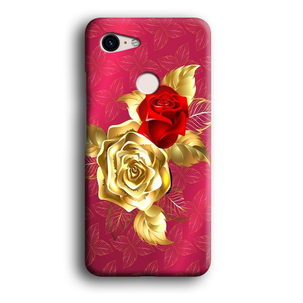 Girly Golden and Red Roses Google Pixel 3 XL 3D Case-Xtracase