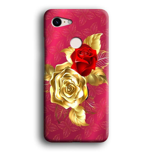Girly Golden and Red Roses Google Pixel 3 3D Case-Xtracase