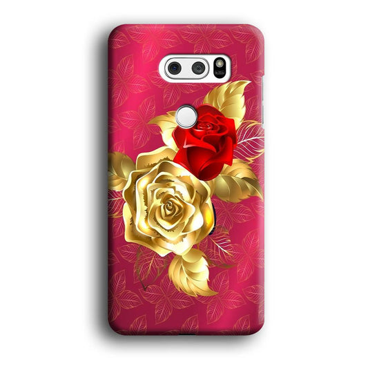 Girly Golden and Red Roses LG V30 3D Case-Xtracase