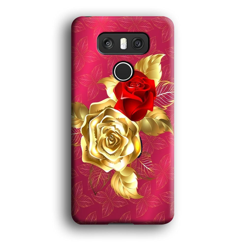 Girly Golden and Red Roses LG G6 3D Case-Xtracase