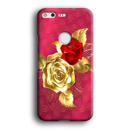 Girly Golden and Red Roses Google Pixel XL 3D Case-Xtracase