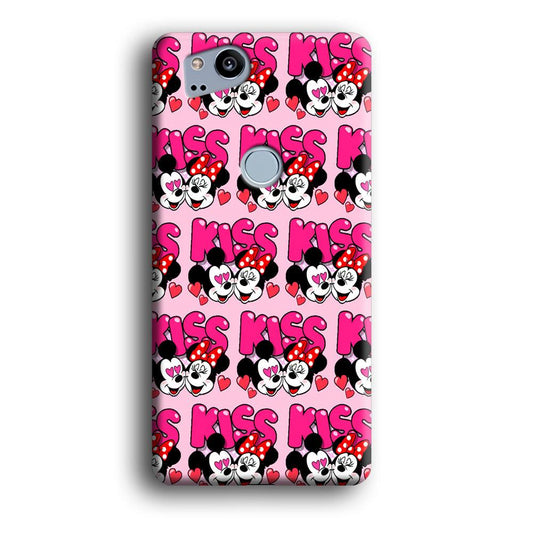 Girly Kiss Mickey Mouse Couple Google Pixel 2 3D Case-Xtracase