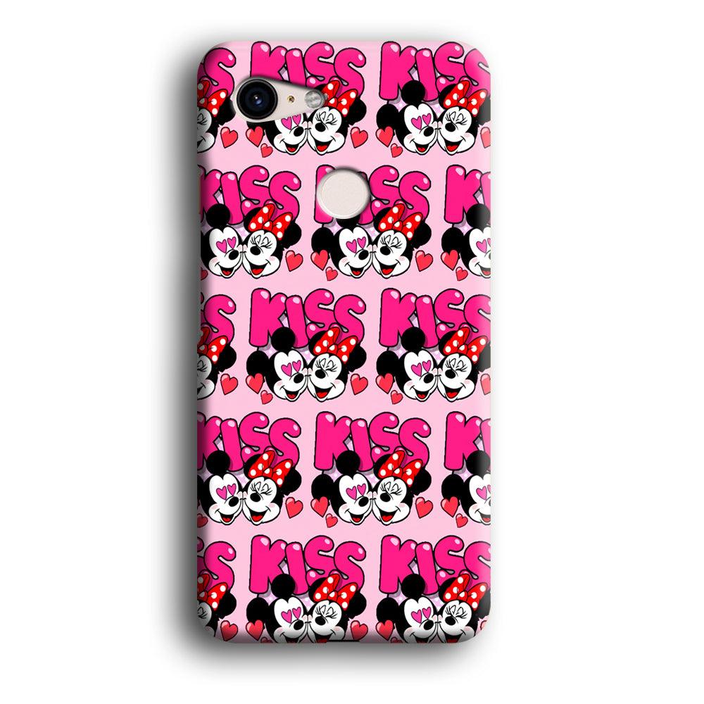 Girly Kiss Mickey Mouse CoupleCouple Google Pixel 3 3D Case-Xtracase