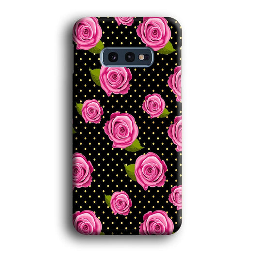 Girly Pink Rose Polka Samsung Galaxy S10E 3D Case-Xtracase