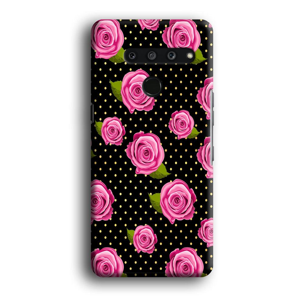 Girly Pink Rose Polka LG V50 3D Case-Xtracase