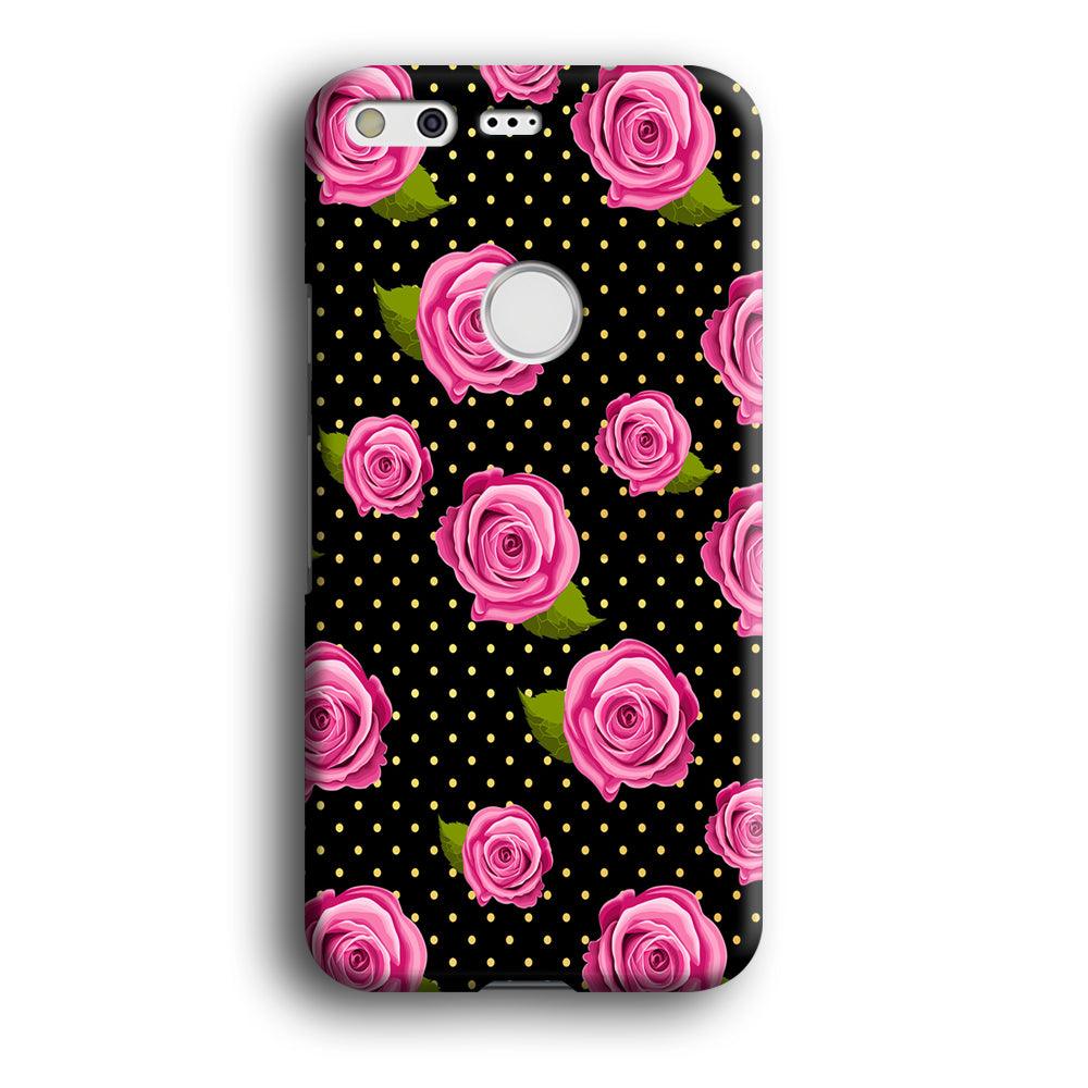 Girly Pink Rose Polka Google Pixel XL 3D Case-Xtracase