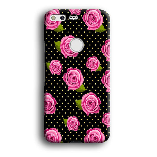 Girly Pink Rose Polka Google Pixel 3D Case-Xtracase