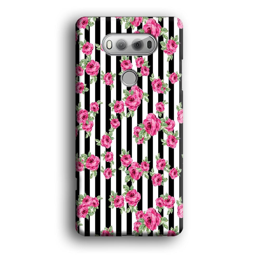 Girly Pink Rose Strip LG V20 3D Case-Xtracase