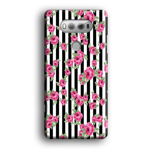 Girly Pink Rose Strip LG V20 3D Case-Xtracase