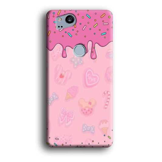 Girly Sweet Pink Cream Google Pixel 2 3D Case-Xtracase