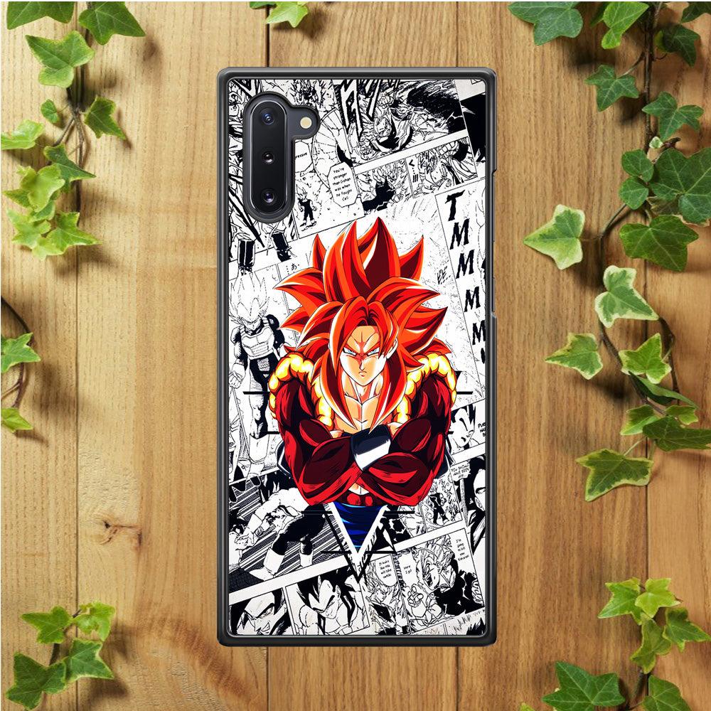 Gogeta Comic Background Samsung Galaxy Note 10 Case-Rubber / Black (2D Case)-Xtracase