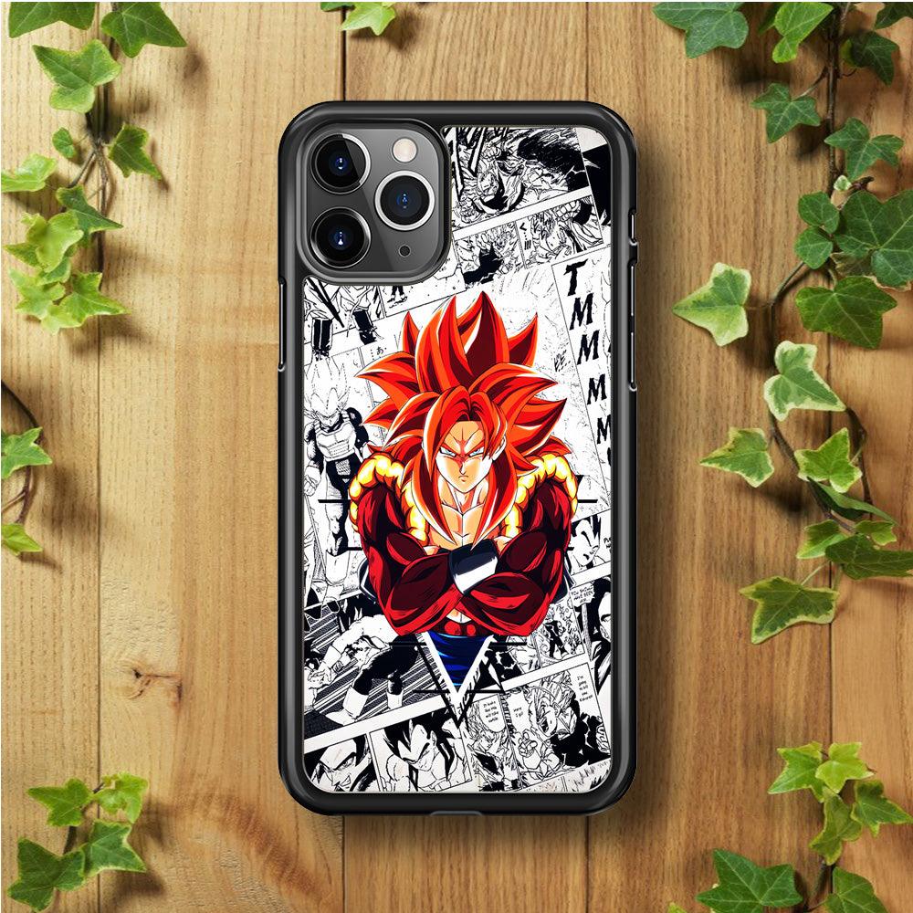 Gogeta Comic Background iPhone 11 Pro Case-Rubber / Black (2D Case)-Xtracase