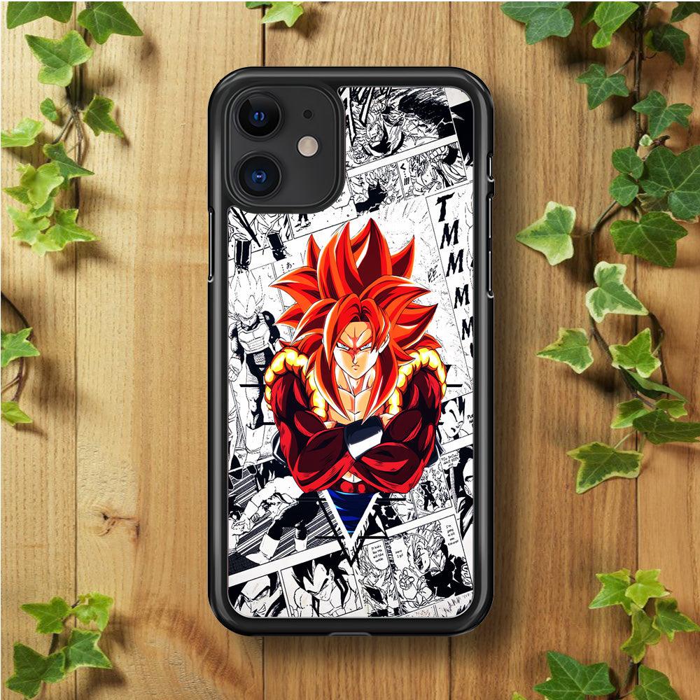 Gogeta Comic Background iPhone 11 Case-Rubber / Black (2D Case)-Xtracase