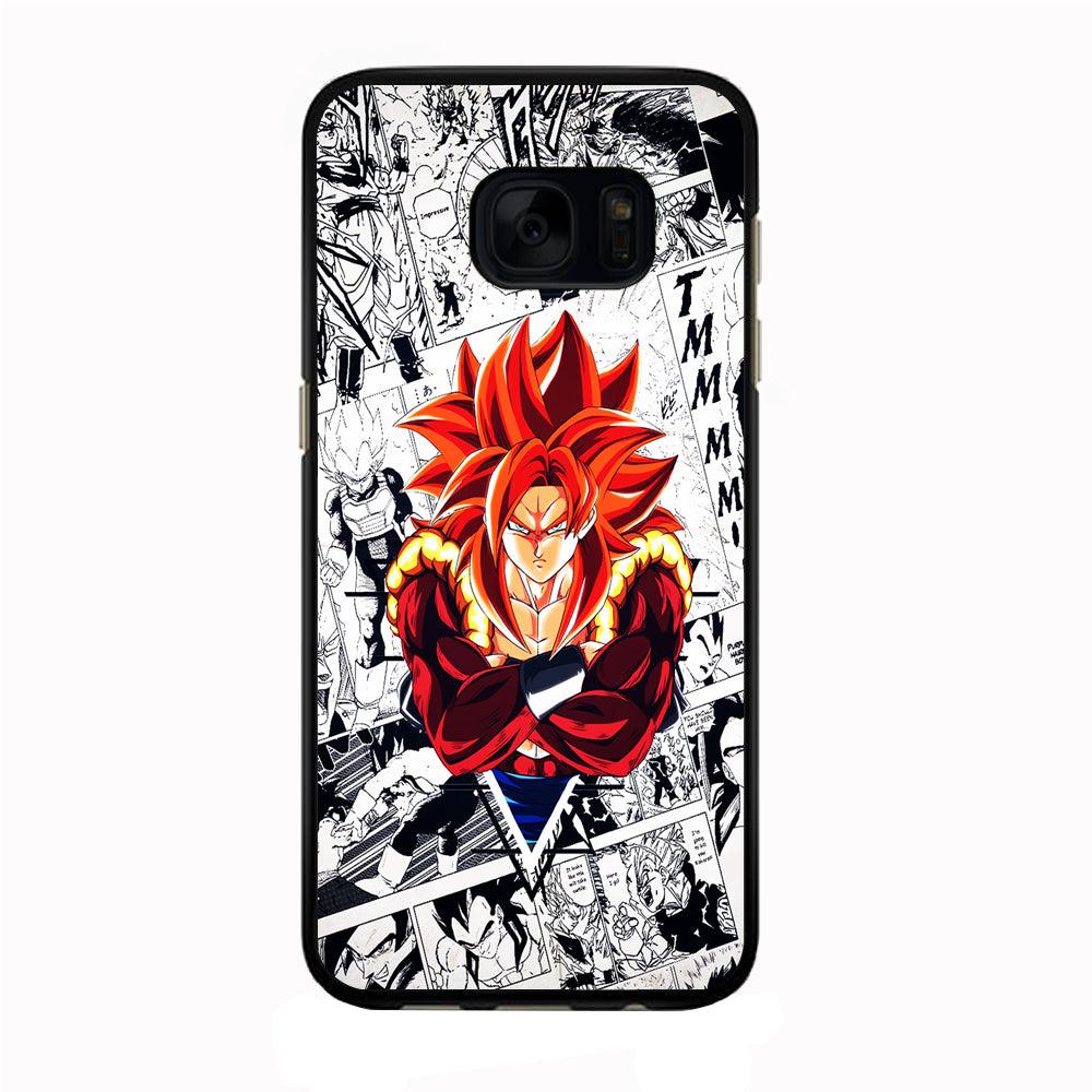 Gogeta Comic Background Samsung Galaxy S7 Edge Case-Rubber / Black (2D Case)-Xtracase