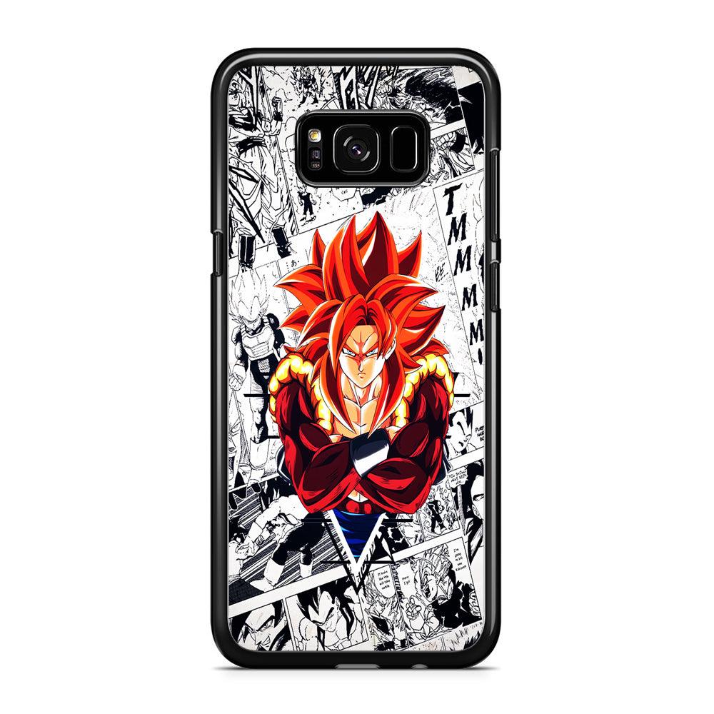 Gogeta Comic Background Samsung Galaxy S8 Case-Rubber / Black (2D Case)-Xtracase