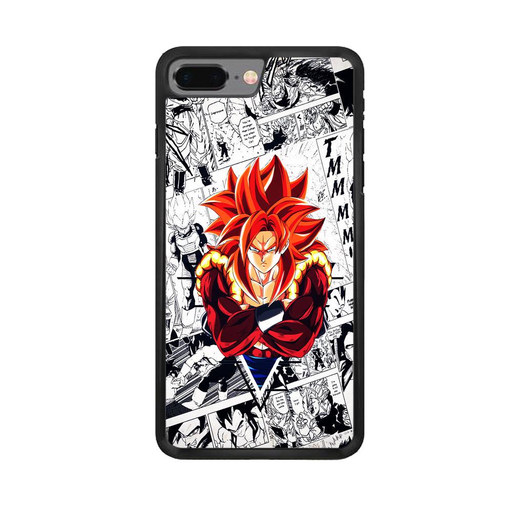 Gogeta Comic Background iPhone 8 Plus Case-Rubber / Black (2D Case)-Xtracase
