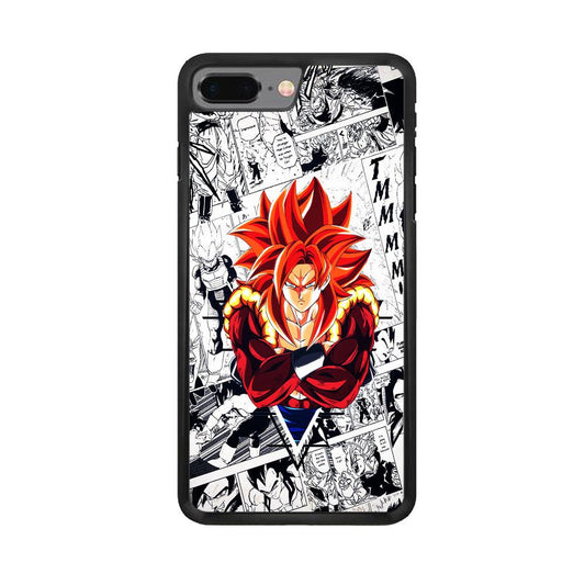 Gogeta Comic Background iPhone 8 Plus Case-Rubber / Black (2D Case)-Xtracase