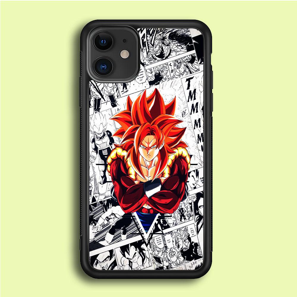 Gogeta Comic Background iPhone 12 Case-Rubber / Black (2D Case)-Xtracase