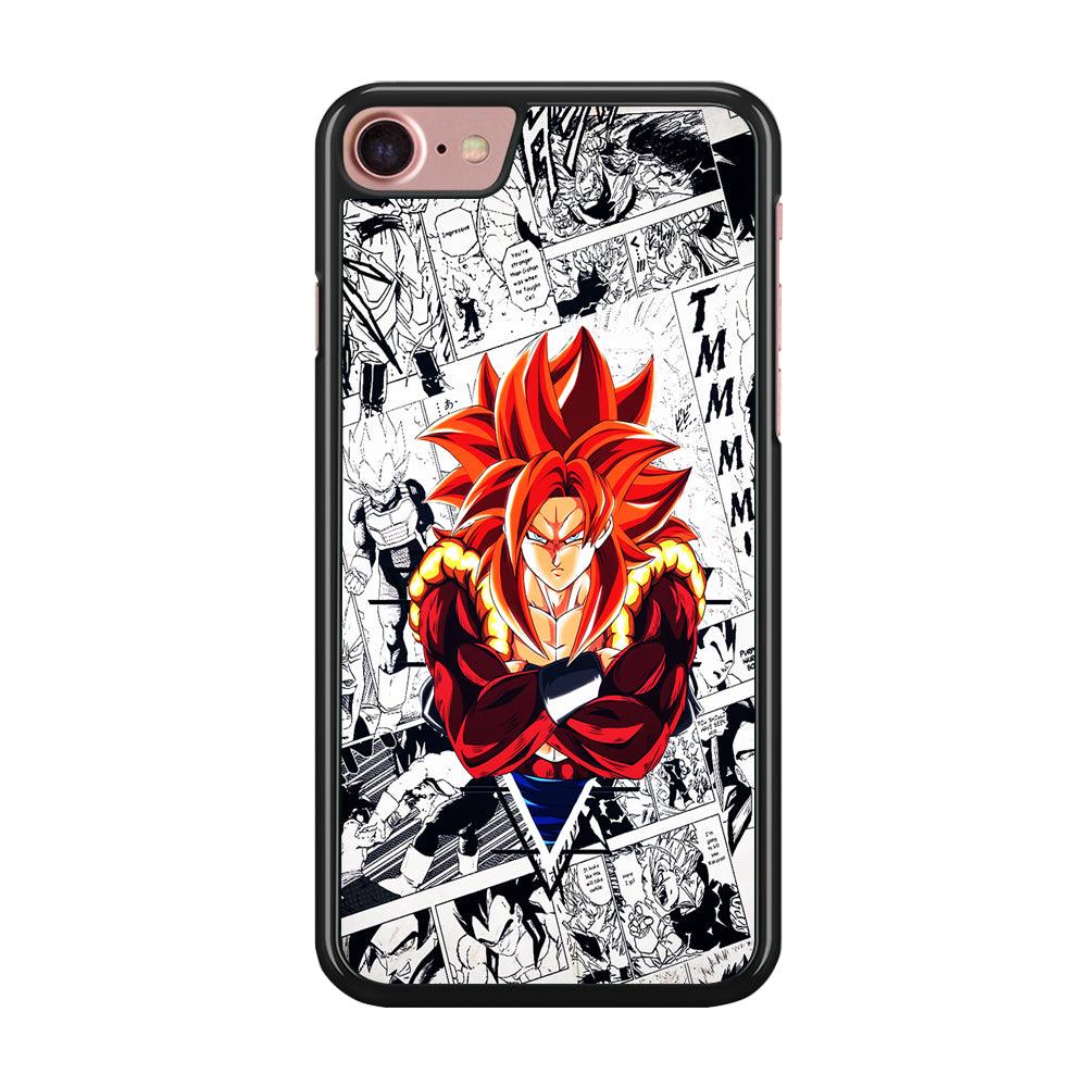 Gogeta Comic Background iPhone SE 2020 Case-Rubber / Black (2D Case)-Xtracase