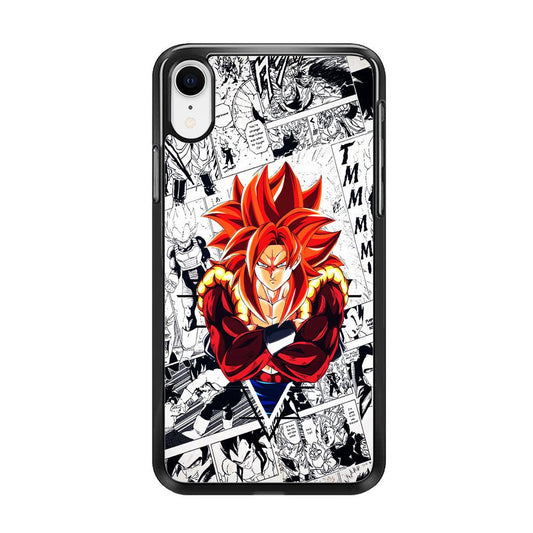 Gogeta Comic Background iPhone XR Case-Rubber / Black (2D Case)-Xtracase